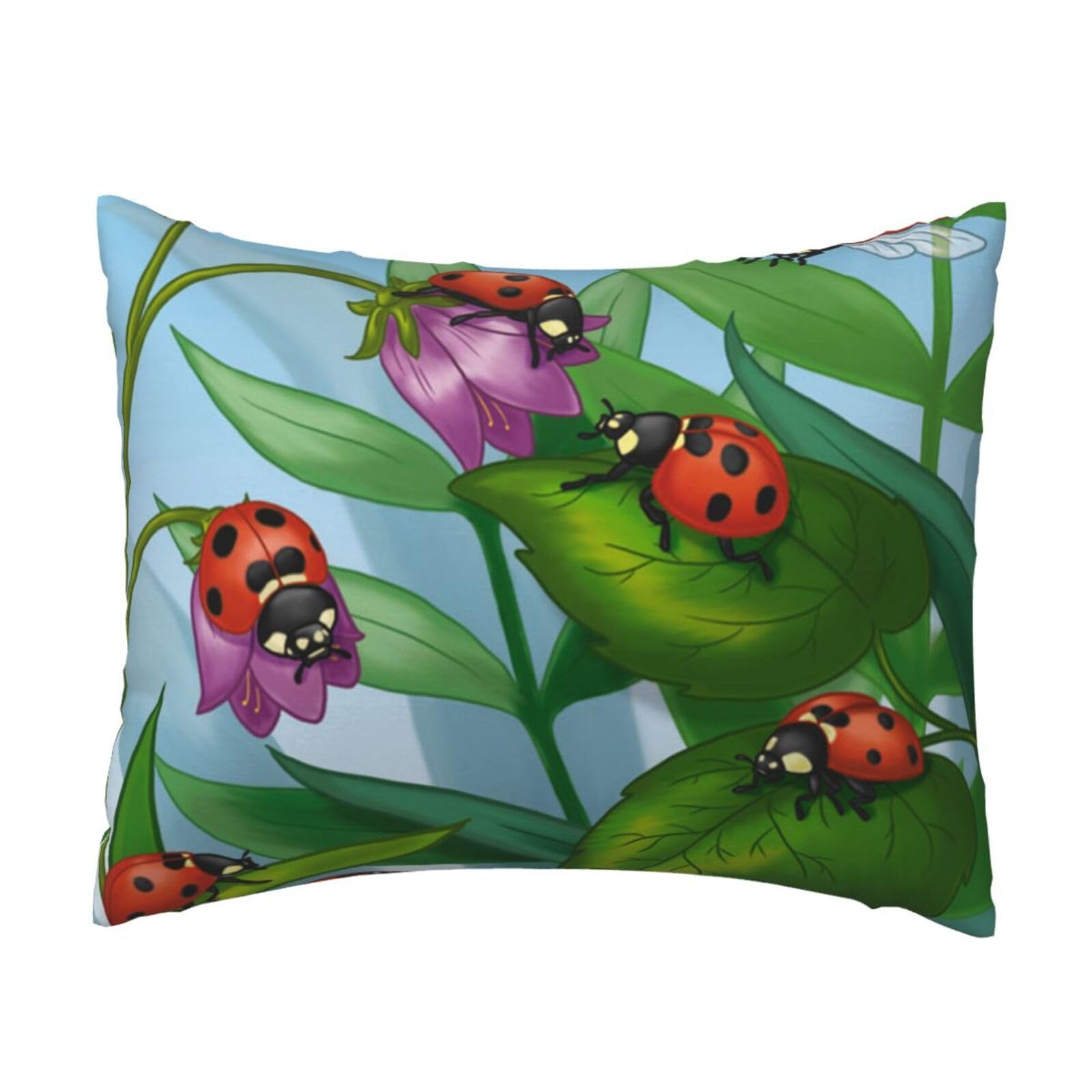 WSHFFILO Ladybug printed Pillow Case 20x26in Decorative pillowcase Throw Pillow Cover