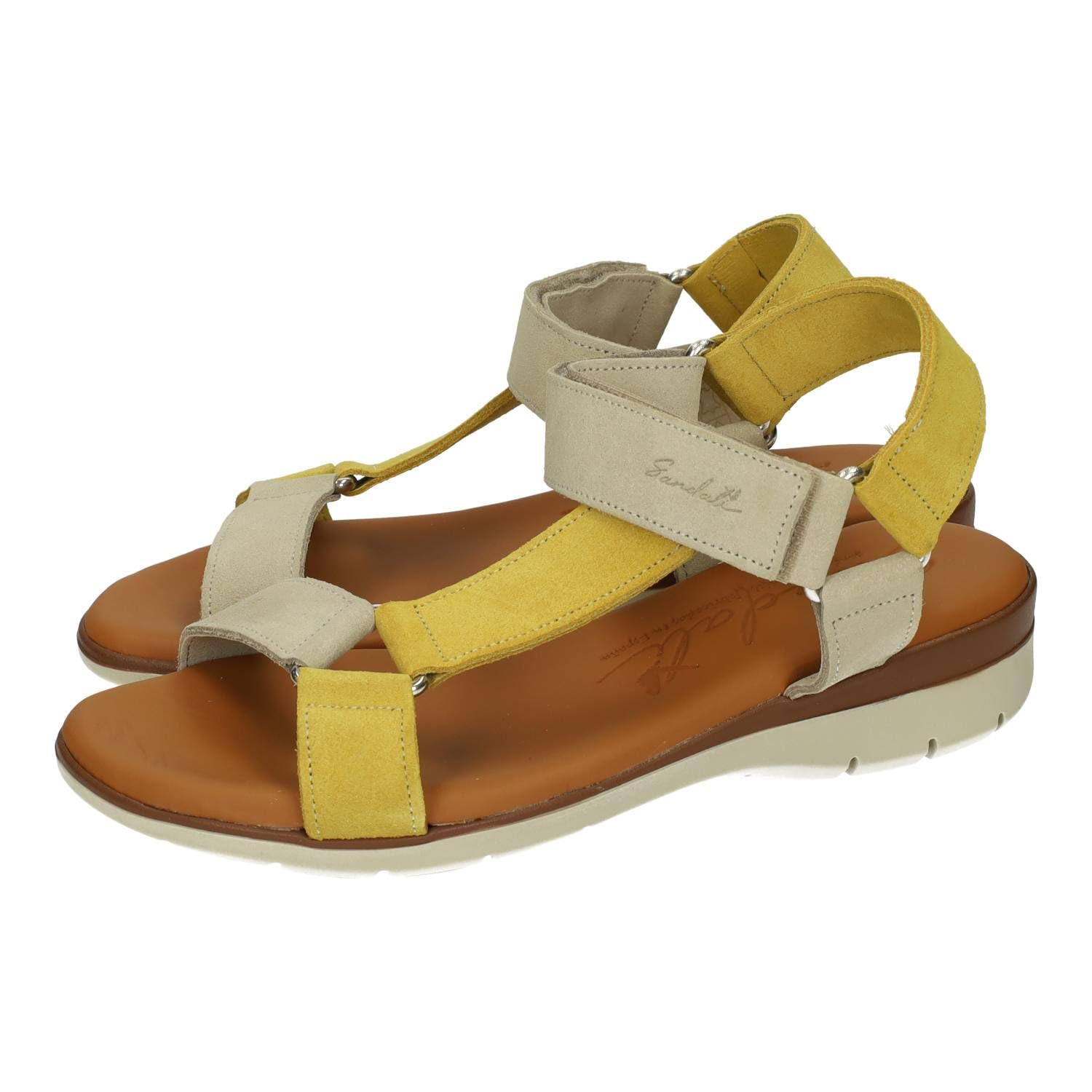 Sandali M670-H5099 Calzado de Piel Piel para Mujer, Plantilla cómoda Ancha, Cierre Ajustable, Fabricadas en España, Temporada Verano Mujer Sandalias