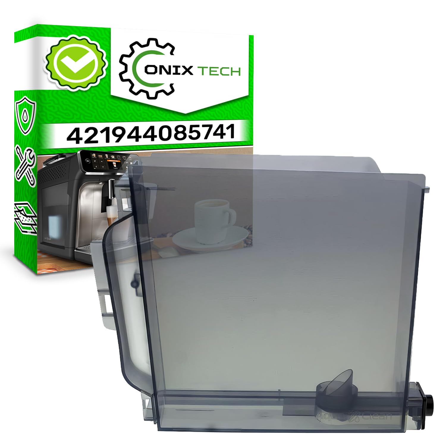 DL-pro Couvercle de réservoir à grains pour Jura 61827 | Impressa F9, F8, F7, F5, E8 | Couvercle de rechange pour machine à café automatique 310 x 75 mm