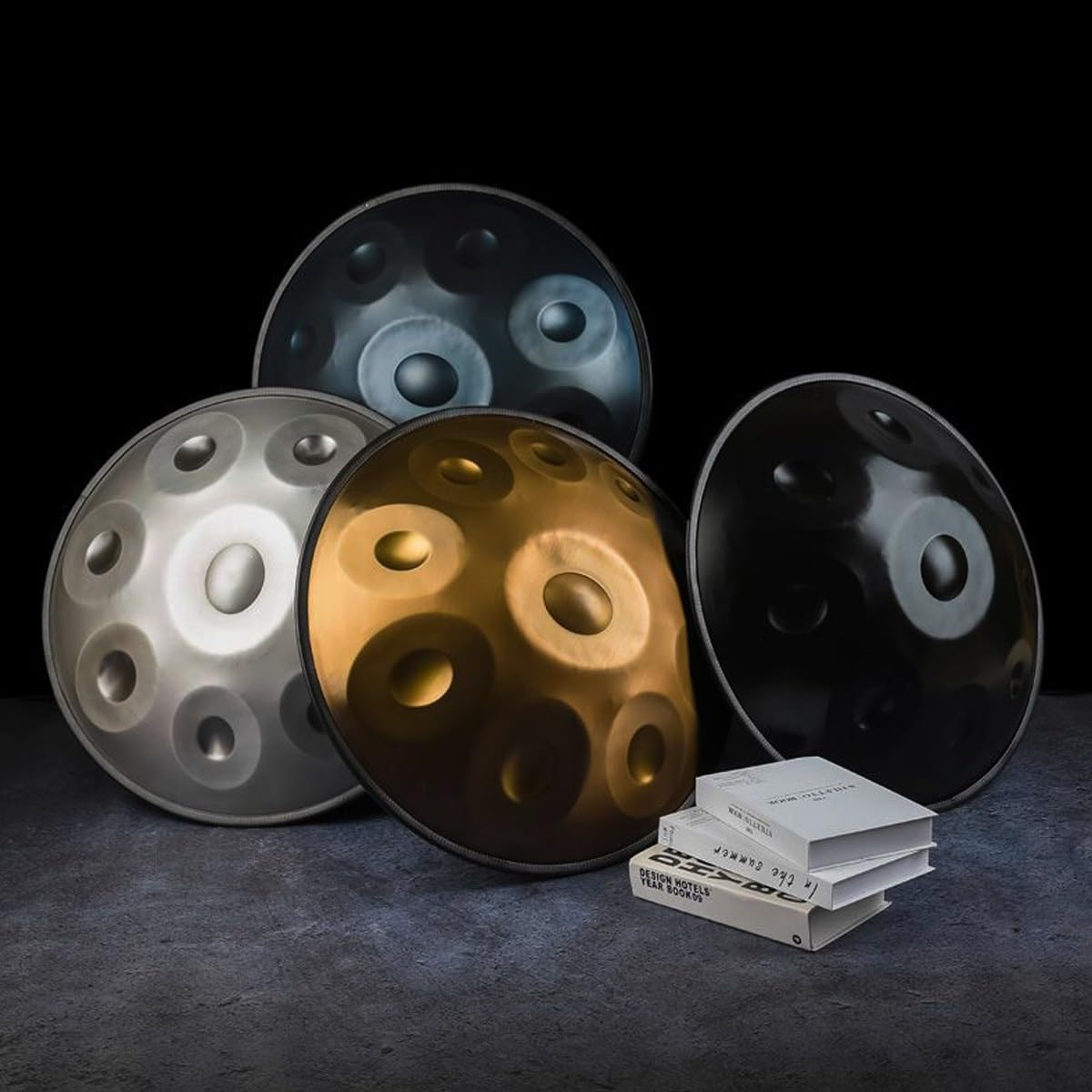 Handpan para Adultos 22 Pulgadas, Handpan professionale de Acero 432Hz 440Hz con 9/10/12 Notas, Tambor con Funda, Baquetas y Soporte Incluidos(Silver,10 Notes(432Hz))