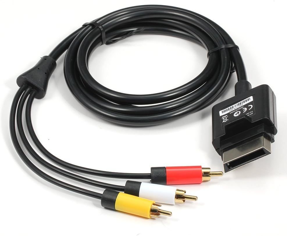 CHILDMORY 1.8M Audio Video AV RCA Video Composite Cable Cord For Xbox 360 Slim