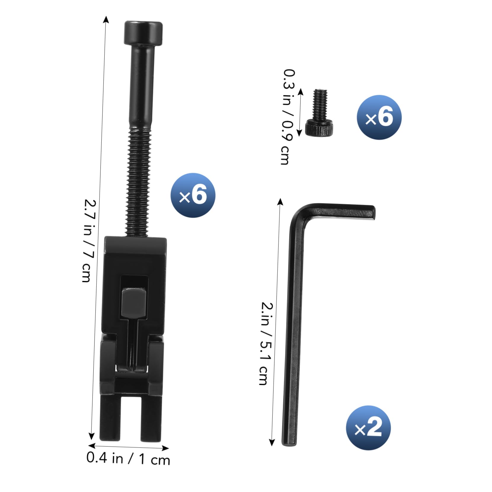 FUNOMOCYA Parts 6 Locking Saddles for Guitar Bridge Electric Guitar Saddle Set Metal Construction Screws Random Color