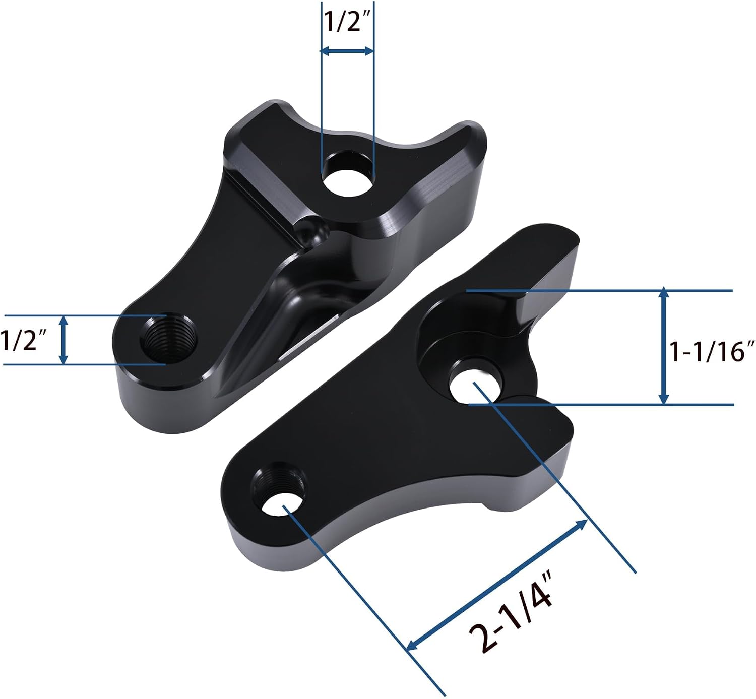 2" Inch Black Rear Lowering Link Blocks Kit for Harley Touring 2002-2025 Street Glide Road Glide Road King Electra Glide CVO Limited Ultra Classic