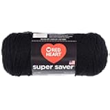 Craft County Size 4 (Medium) 100% Acrylic Fiber Yarn – Variety of Color and Pattern Options – for Crochet, Knitting, and Weaving (Black)