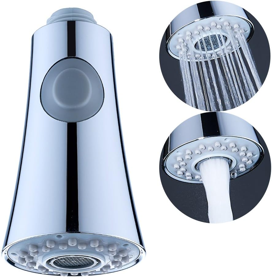 Kitchen Faucet Parts,Pull-Out Kitchen Sink Faucet Replacement Part, Regalmix 2-Function Spray Head, Polished Chrome, RWF059-1