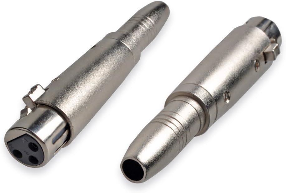 HTTX Microphone Adapter, XLR Female to 6.35mm (1/4 Inch TS) Mono Female Plug Unbalanced Interconnect Connector for Mic Cord (4-Pack)