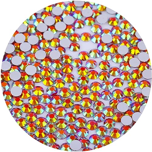 720 Pcs SS30 6mm Flatback Rhinestones for Nails Art Crafts Glitter Round Gems AB Crystals DIY Clothes Shoes （Red AB）