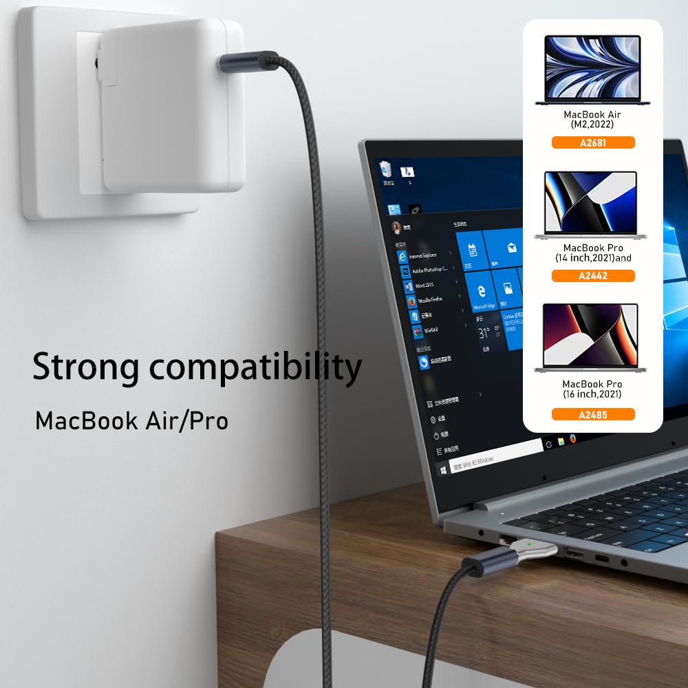 LivX Type-C - MagSafe 3 ile Uyumlu Manyetik Şarj Adaptörü Çevirici 140W Hızlı Şarj Desteği, LED Göstergeli Gümüş SFU-3