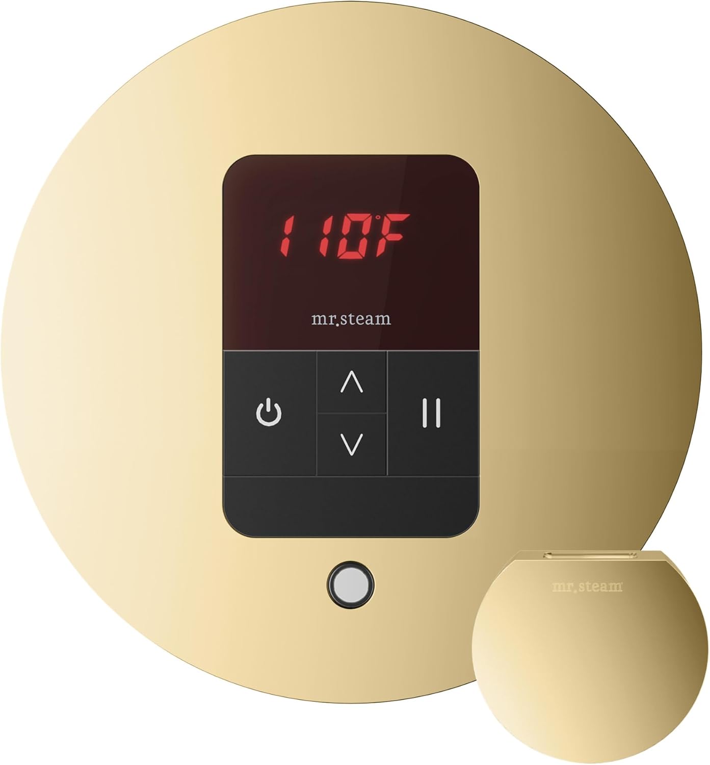 Mr Steam Basic Butler Steam Shower Ctrl Pkg w/Round iTempo Control and Steamhead in Polished Chrome