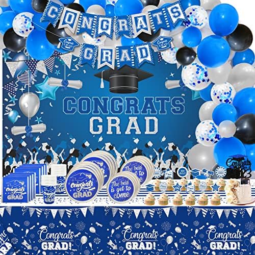 Blue and White Graduation Decorations 2024 Blue Graduation