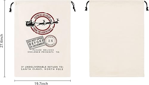 Miniatura 2 de HBlife - Bolsa de Navidad con cordón (19.7 x 27.6 pulgadas, tamaño grande, 19.7 x 27.6 pulgadas)