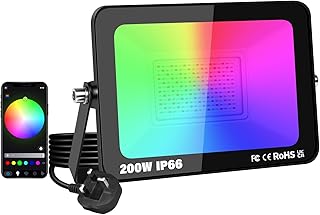 RIGIDON 1 Pack 200W LED Flood Light Outdoor with Plug, Smart