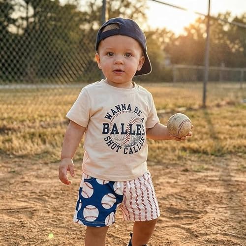 image for Fufuriprefer Toddler Baby Boy Summer Clothes Short Sleeve Embroidery B