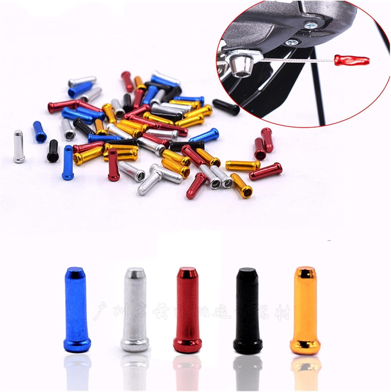 Bike Cable End Caps 20Pcs Bicycle Brake Wire Core Aluminum Cover Gear Bikes Parts Cycling Equipments Accessory(20pcs Black)