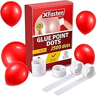 Vista 1 de XFasten Puntos de pegamento para globos transparentes, extraíbles, 2500 unidades (25 rollos), cinta adhesiva para arco de globos, puntos de cinta