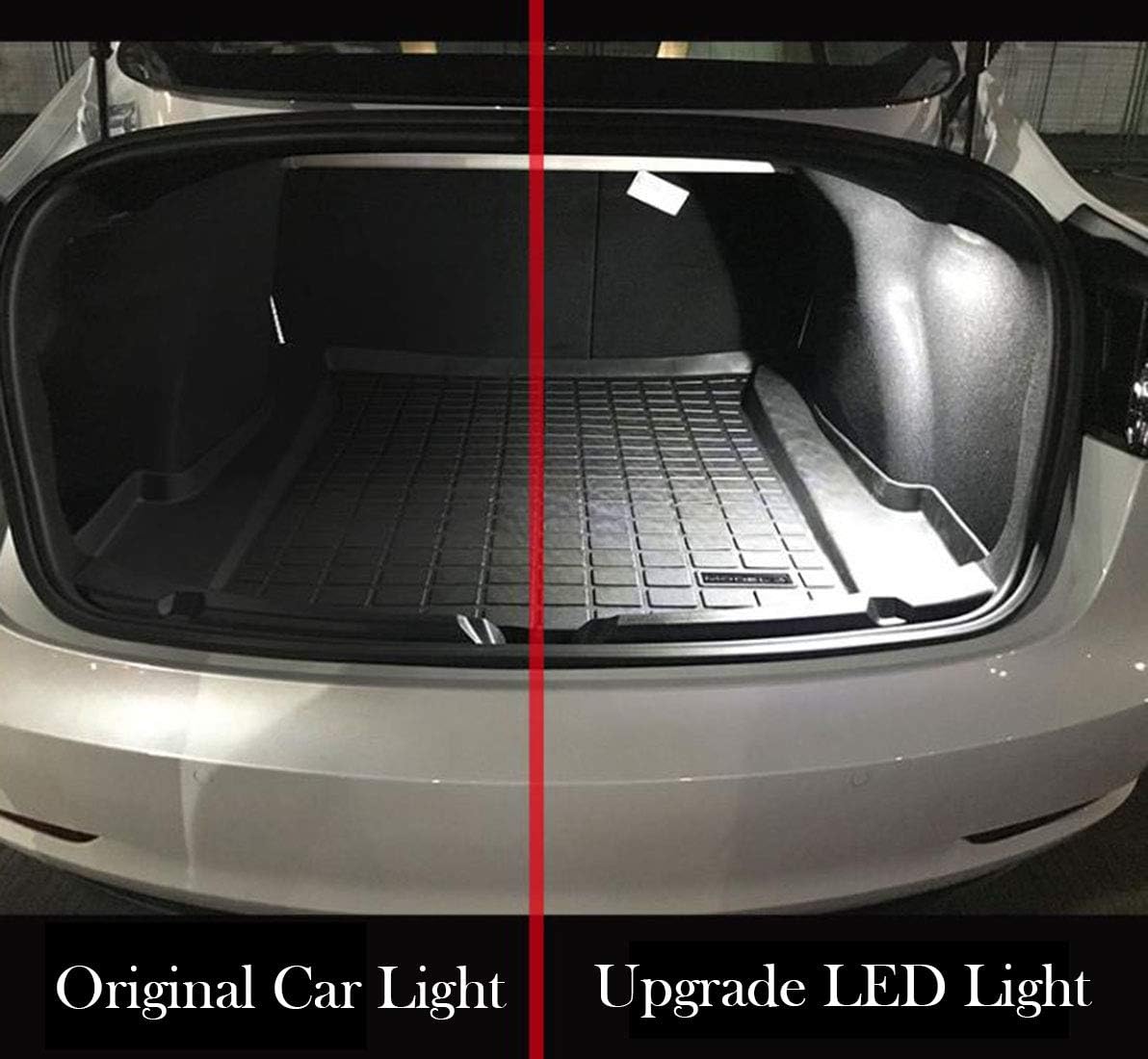 Interior LED Car Light Bulbs Kit,Upgrade Lighting Replacement Compatible Kit Glitter Lamp 4 Pcs for Tesla Model 3 Model Y Model X Model S (White)