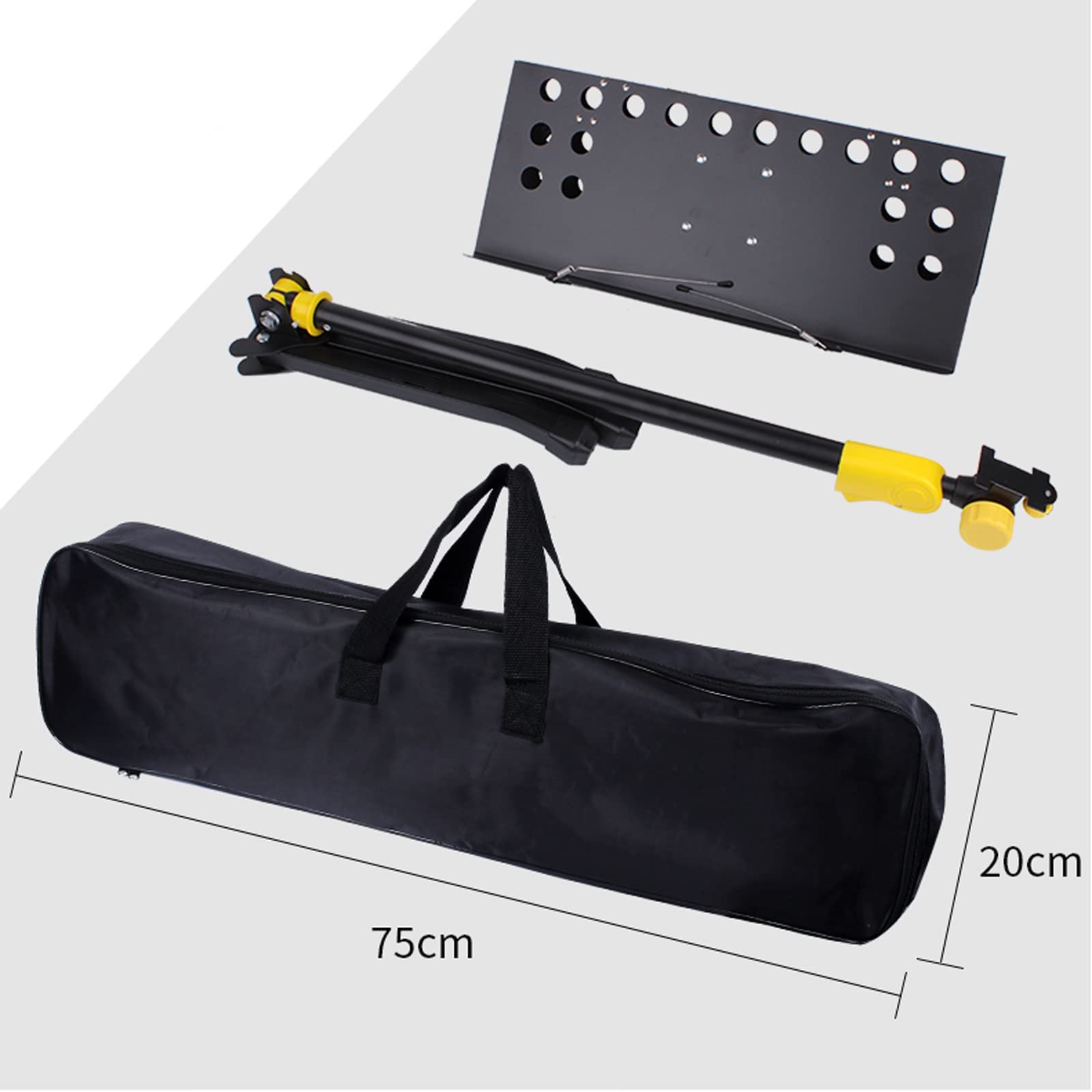 Leggio for Spartiti In Metallo, Portatile Pieghevole Strumento Leggio Telaio Di Lettura Supporto Piatto Musica Pieghevole, Leggio for Orchestra,Nero Borsa Da Trasporto Con Spartiti Leggio per spartiti