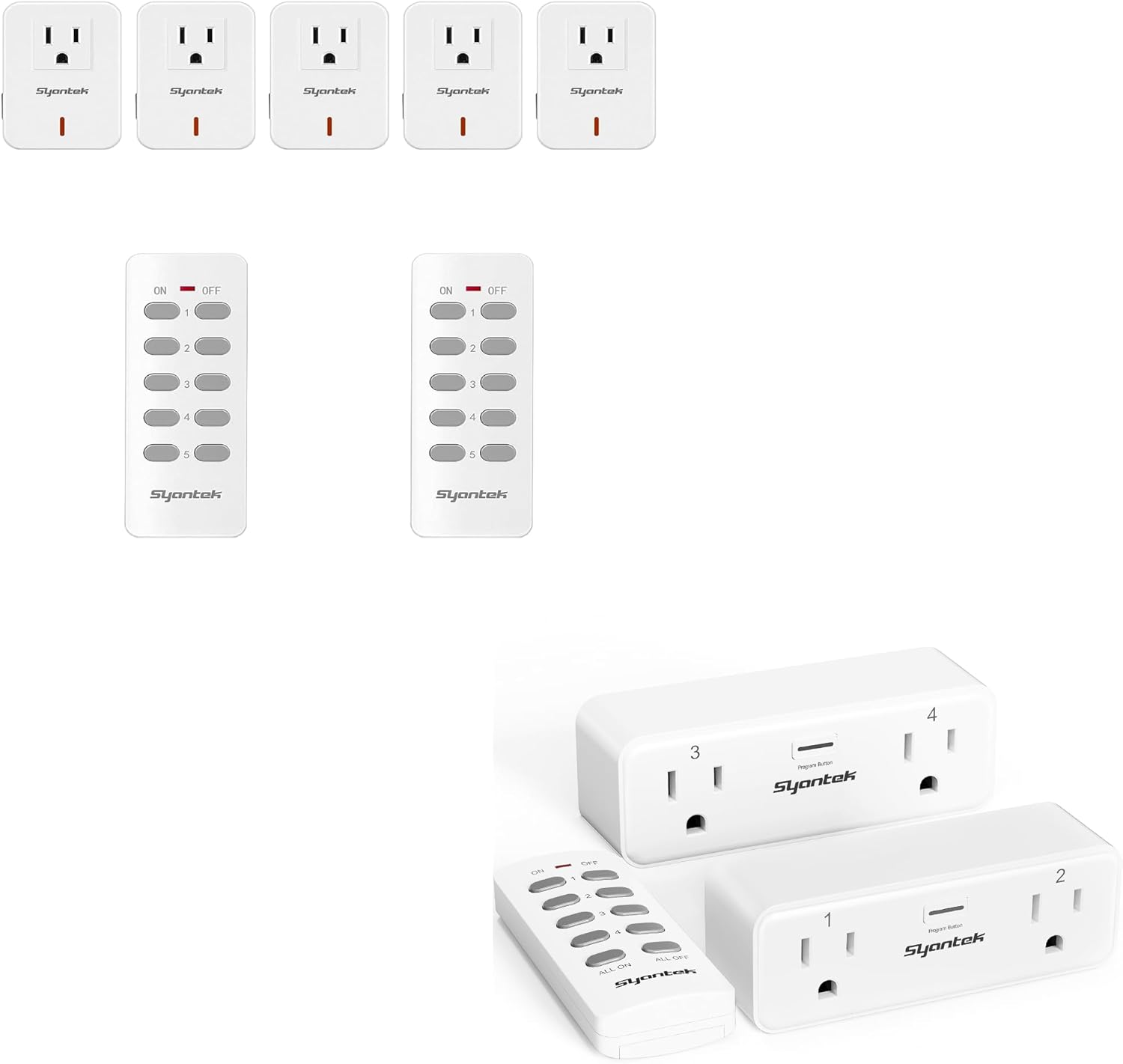 Syantek Wireless Remote Control Outlets and 2in1 Remote