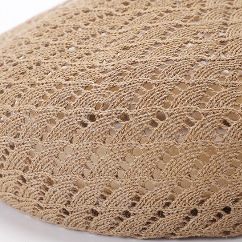 Breathable Cotton Beret Women Versatile Hollowed Out Painter Hat for All Four Seasons