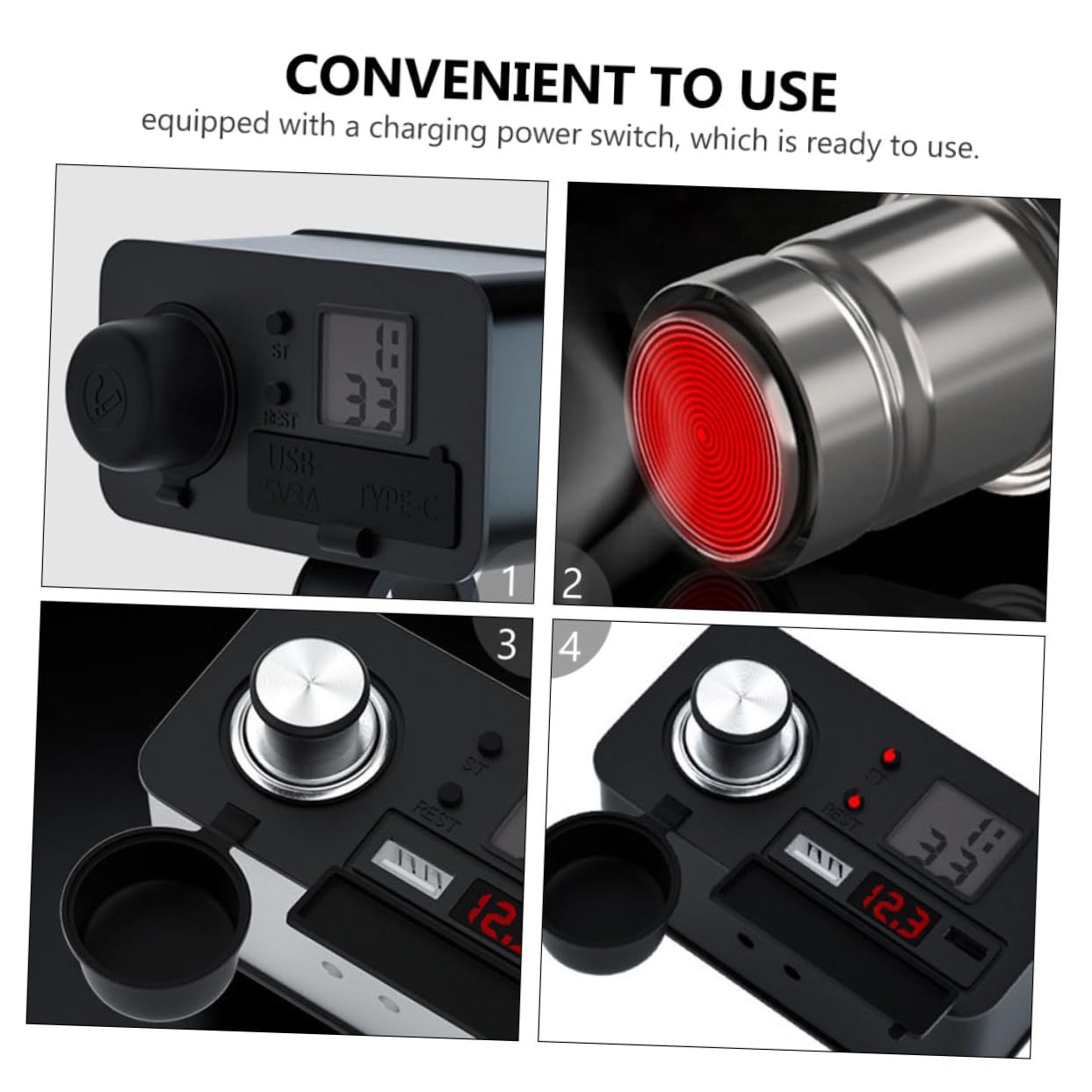 SHINEOFI Caricabatterie Usb Per Con Adattatore Per Accendisigari e Supporta Ricarica Rapida Per Telefoni e Tablet