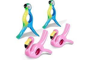 Jumbo Flamingo Towel Clips for Secure Towel Hanging