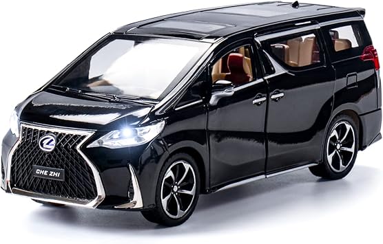 Diecast Metal Model Toy Car - 124 Scale With Sound and Light for Kids Age 3+ Year Black