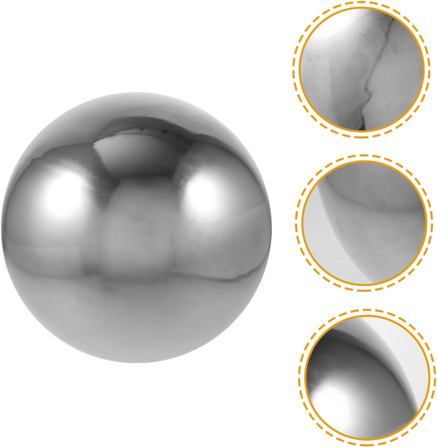 Stainless Steel Decorative Ball Large Mirror Gazing Globe Reflective Garden Ball for Christmas 1pc