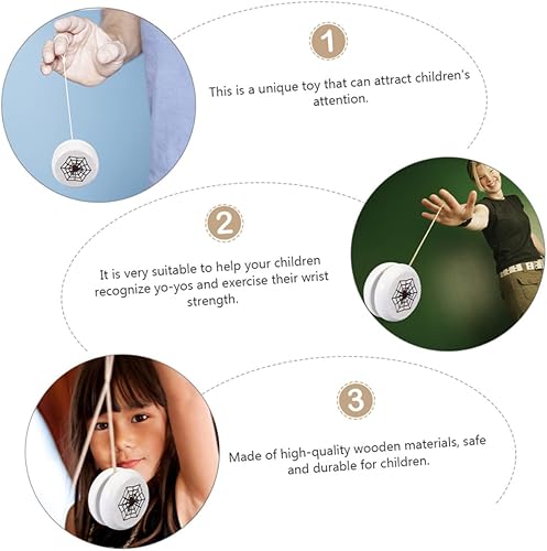 Miniatura 4 de ERINGOGO 10 Pcs Wooden Yo-yo Vintage Wooden Yoyo Kids Yoyo Beginner Yoyo Ball Yoyo Professional Cartoon Yoyo Toy Yoyo for Kids Beginners Metal Yoyo