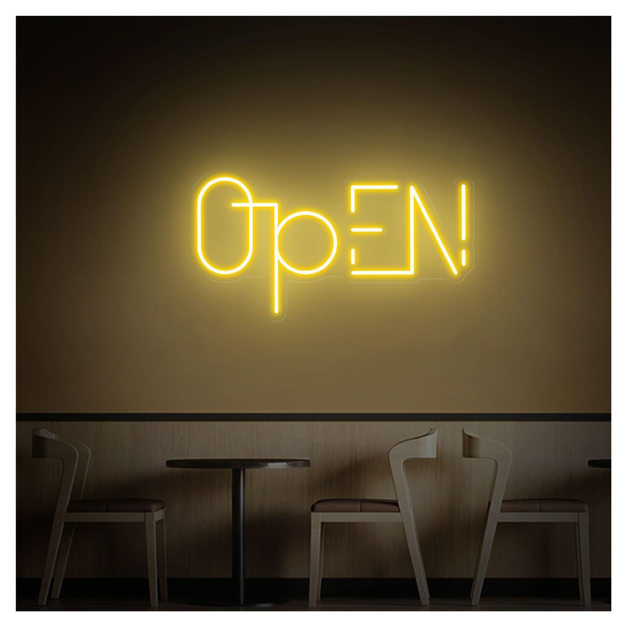 RONGCH Hanging Art Neon Signs Open Neon Sign, Suitable for Cafe Beauty Salon Bar Decor with Brightness Adjustable 50cm(G)