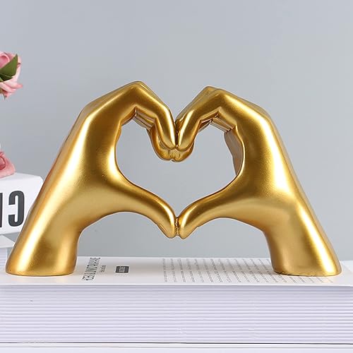Miniatura 5 de Estatuas de gestos de mano, estatua de dedo de amor en forma de corazón, escultura de arte moderno, dedo personalizado, decoración del hogar para