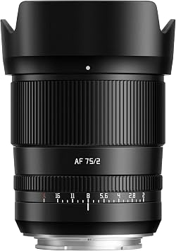 TTARTISAN AF 75mm F2 Full Frame Prime Large Aperture for L Mount Cameras | Panasonic S1,S1R,S1RII,S1H;S5 S5 II/S5 IIX S1RM2 S9,Leica T TL TL2 CL,DC-S5 DC-S1H DC-S1R DC-S1 DC-BS1H