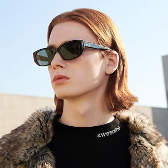 BOLON Unisex Narrow Square Polarized Universal Fit UV400 Sunglasses BL3120
