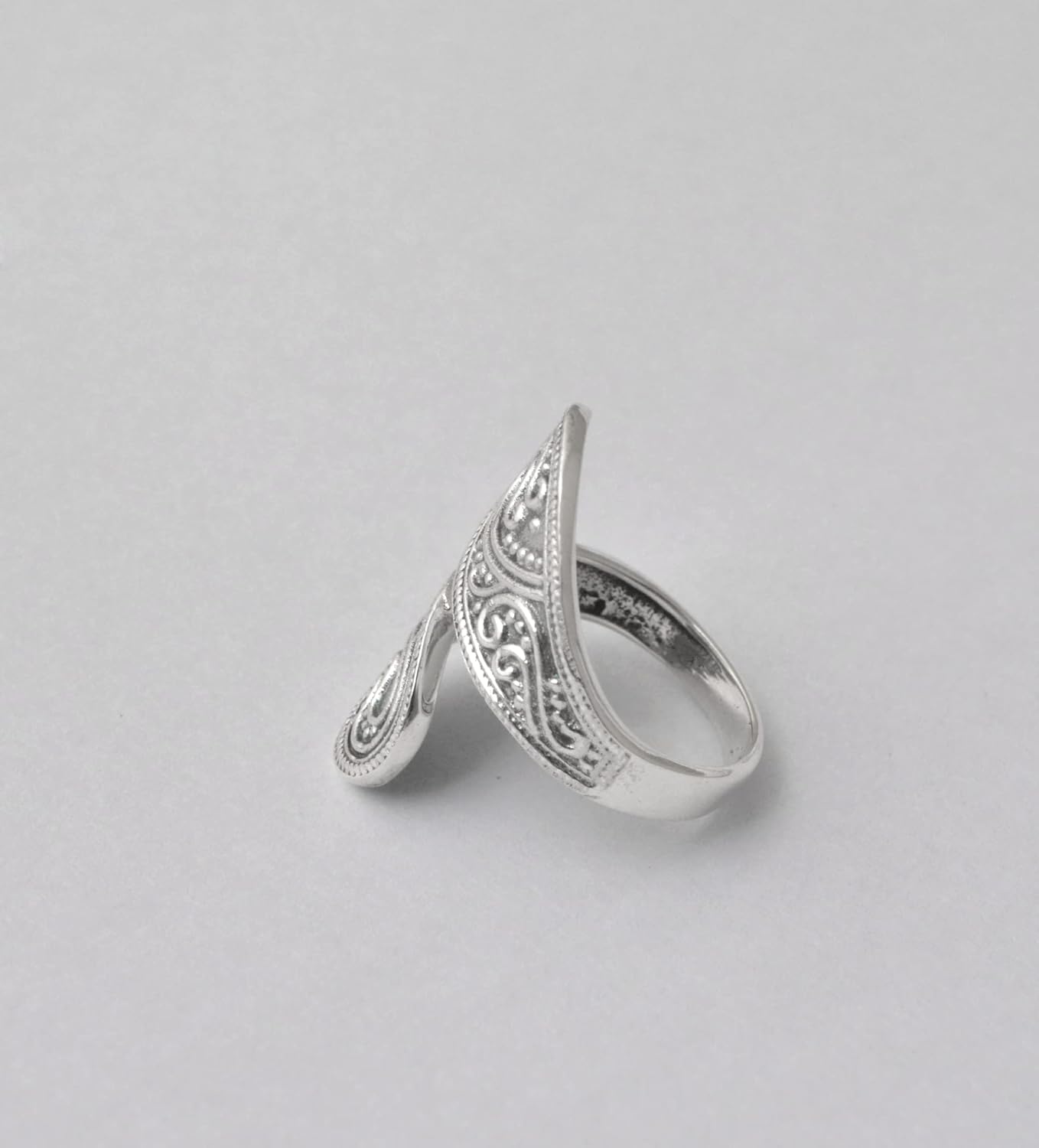 925 Sterling Silver Ring, Oxidized Hand Craved Designer Jewelry, Promise Band, Opal Ring for Unisex, Handmade Minimalist Bohemian Ring - Image 4