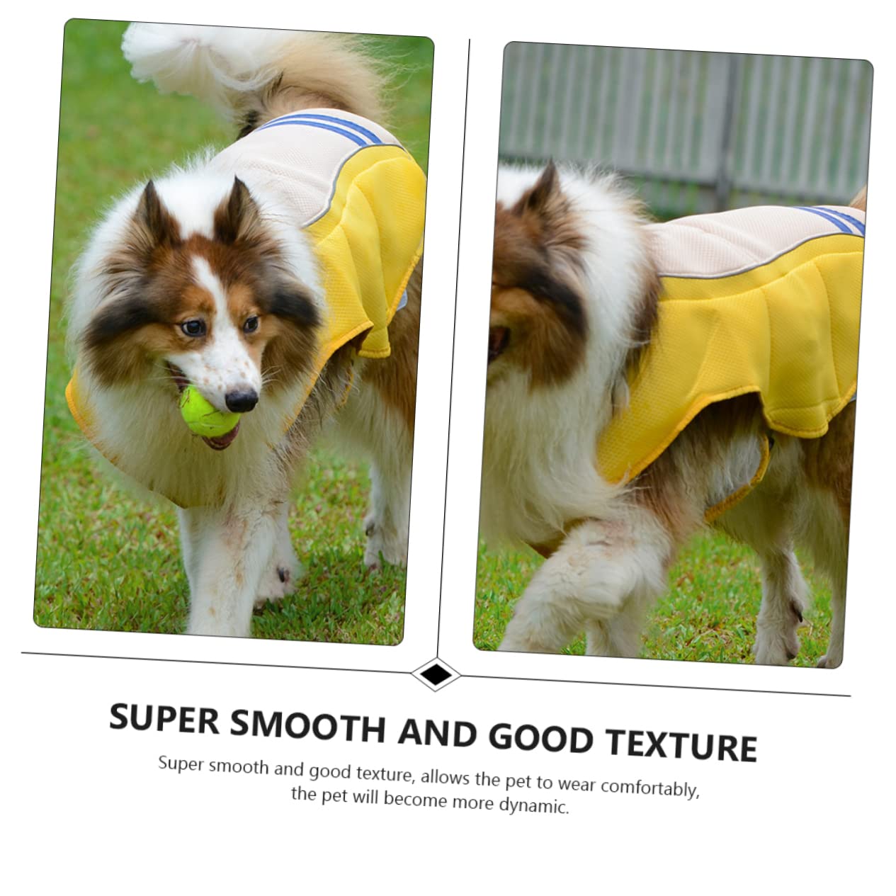 Gilet D'été Confortable et Rafraîchissant pour Animaux de Compagnie en Polyester Jaune Promenades Estivales Port Quotidien des Chiens