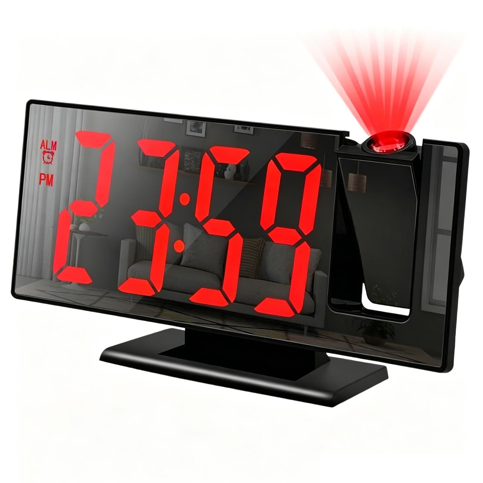 Despertador digital con temperatura y brillo ajustable para mesita de noche