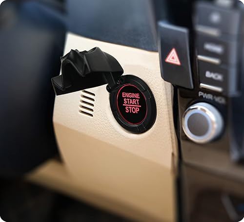 Miniatura 6 de Cubierta de botón de arranque de parada de automóvil, cubierta de botón de arranque antiarañazos, cubierta decorativa para motor de automóvil