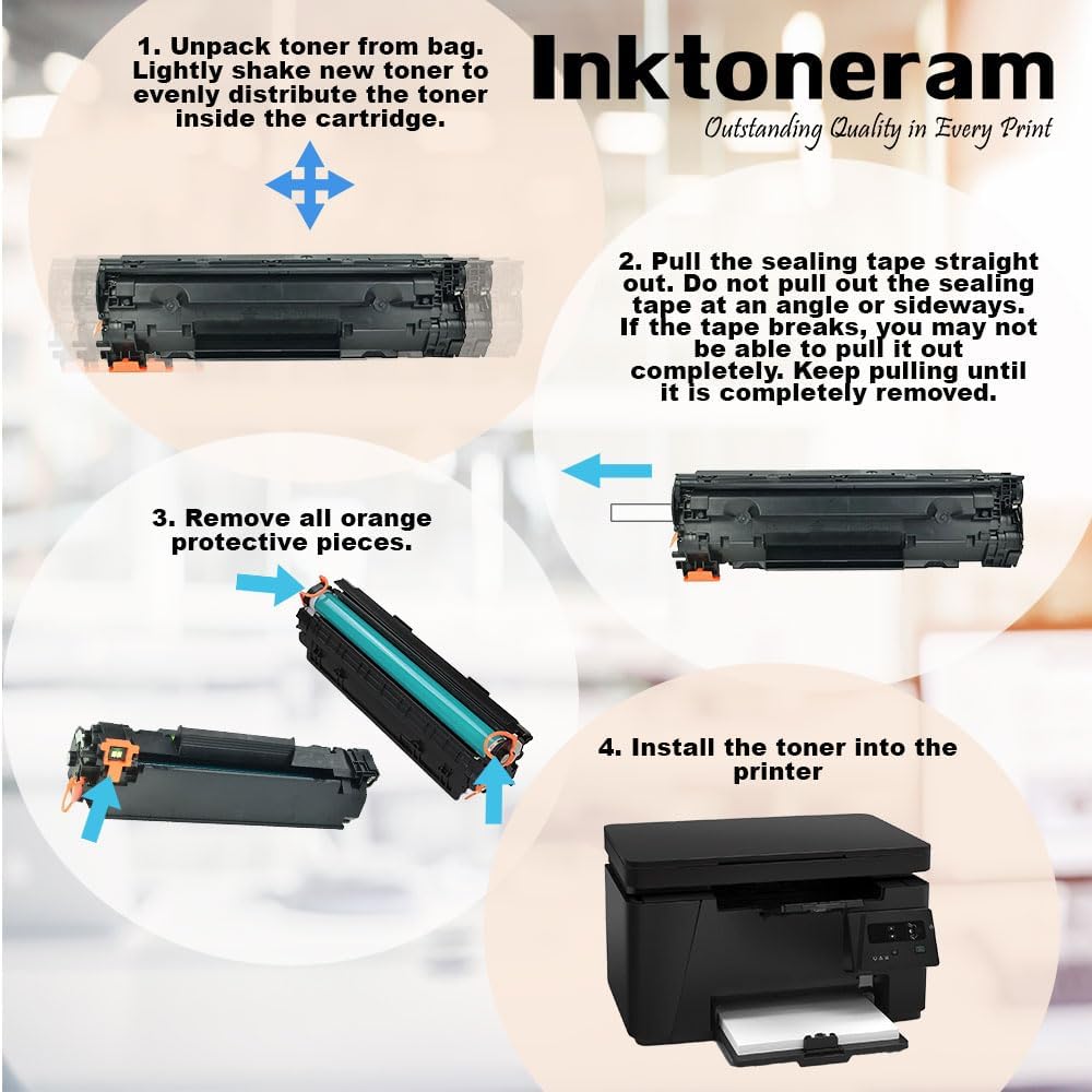 CF283A 83A Compatible Toner Cartridges Replacement for HP CF283A 83A LaserJet Pro M201n M225dn M225dw M125a M125rnw M125nw M127fn M127fw M201dw (Black, 4-Pack)
