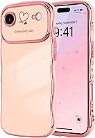 Vista 64 de LCHULLE Funda para iPhone Air para mujeres y niñas, lindo marco ondulado con forma rizada con patrón de corazón de amor, cubierta de protección