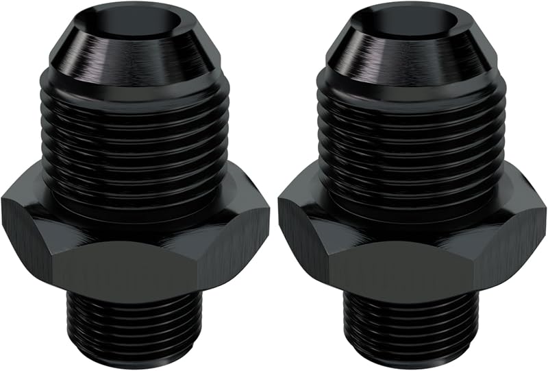 Adaptador de conexão 8AN para 6AN ORB APIELE em alumínio preto – 2 peças