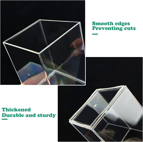 Miniatura 3 de QPEY Paquete de 2 soportes de acrílico transparente para bolígrafos, soporte para brochas de maquillaje acrílico, accesorios de escritorio de