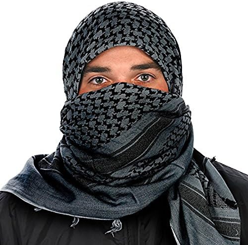 Camcon 61130 Men's Charcoal/Black Shemagh USA Stars Pattern