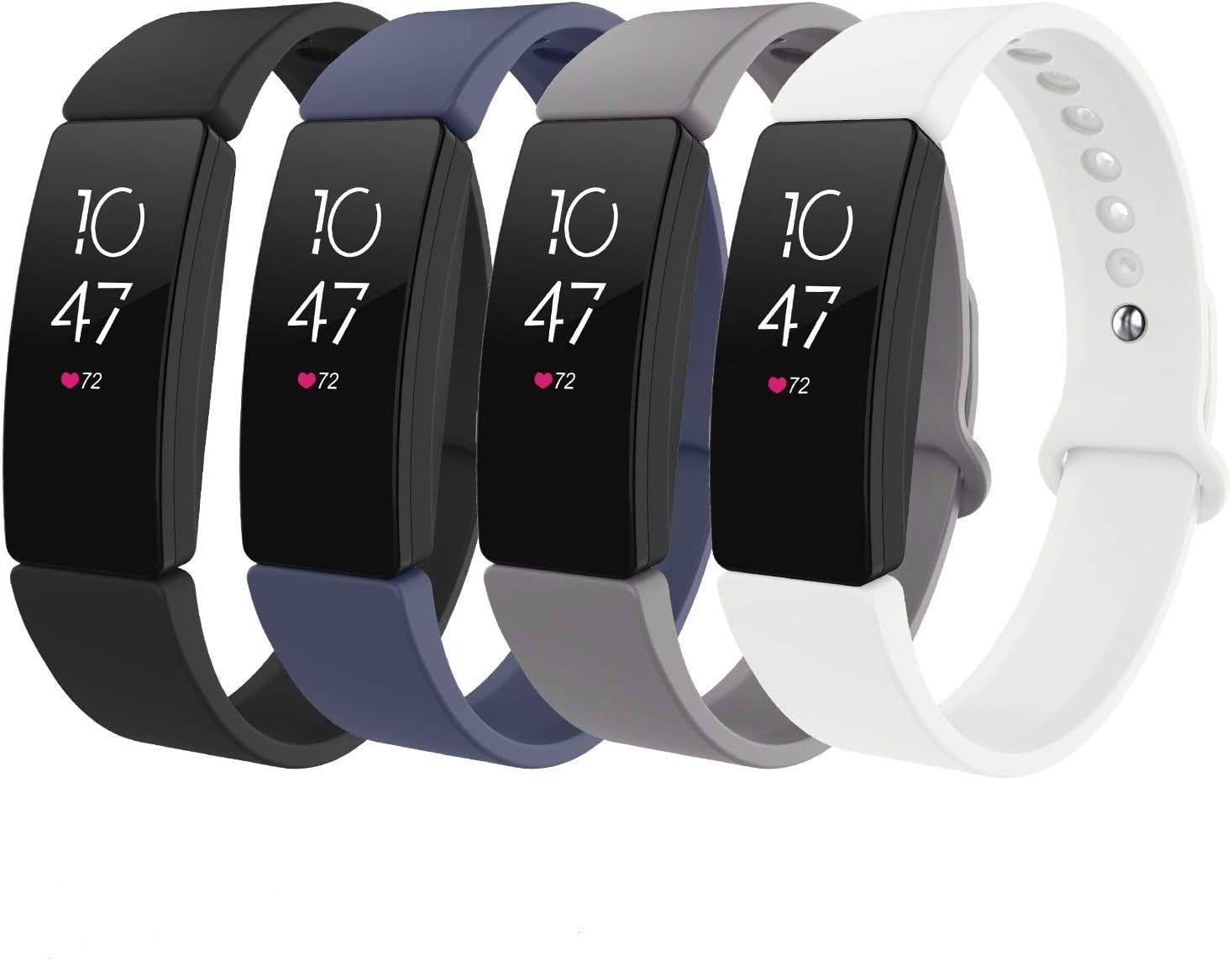 Recoppa Waterproof Bands Compatible with Fitbit Inspire HR/Fitbit Inspire/Fitbit Ace 2 Wristbands Soft Sports Straps for Women Men, Small, Large
