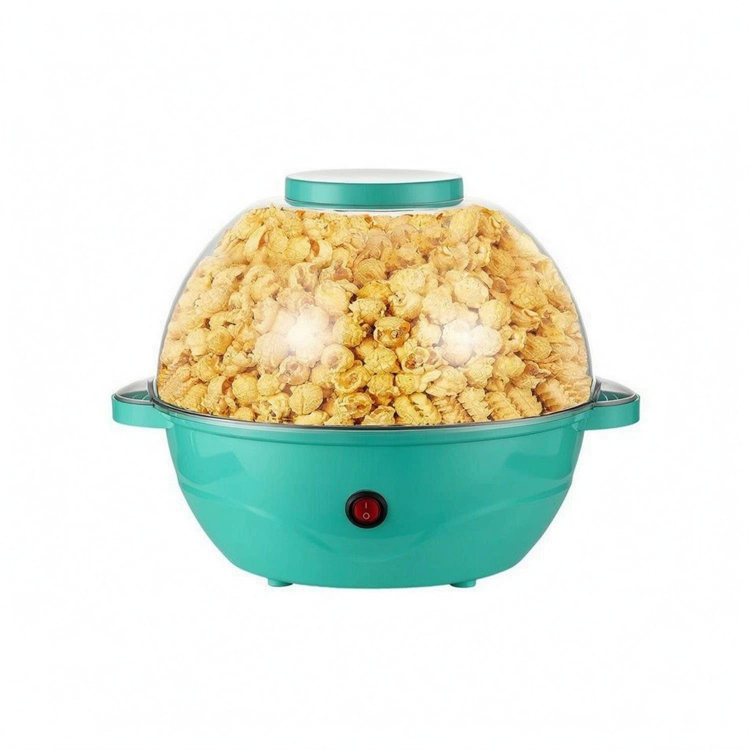 Glossy Finish Electric Popcorn Maker Clear Cover Domed Popcorn Maker Non-Stick Kitchen Appliance 500W, Light Blue, Us Plug 110V-image-30