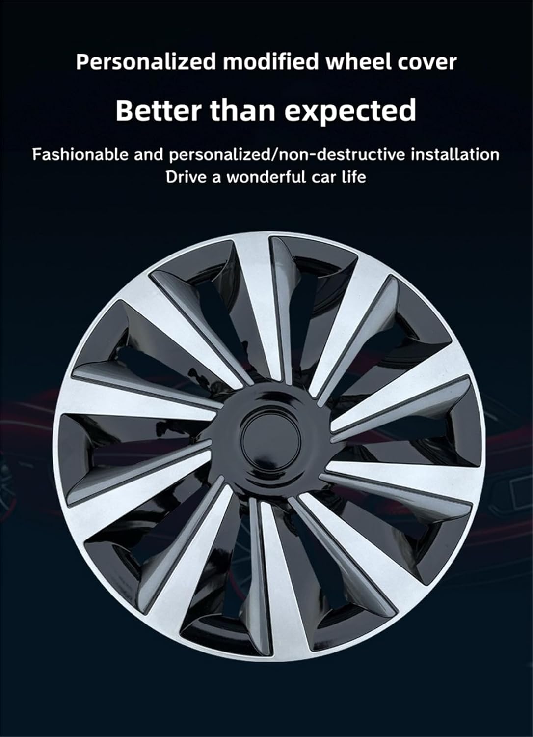 Hubcap Wheel Cover Replacement, Rims 13 14 15 16 Inch Universal Wheel Hub Caps Cover, ABS Material Exterior Accessories Snap On Car Truck SUV -Set of 4 (Pink, 14")