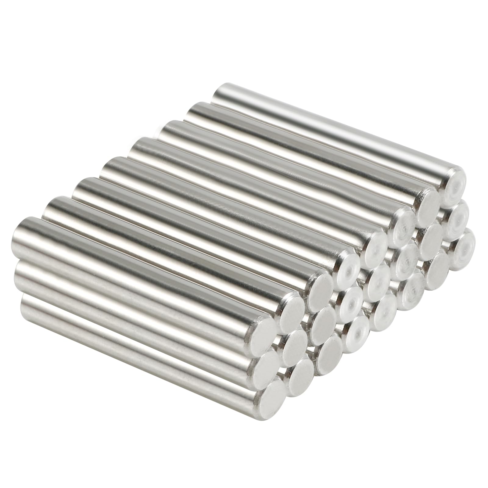 Adyoney 24Pcs 6mm x 40mm / 1/4 Inch x 1.57 Inch Dowel Pin 304 Stainless Steel Pegs Support Shelves Silver Tone