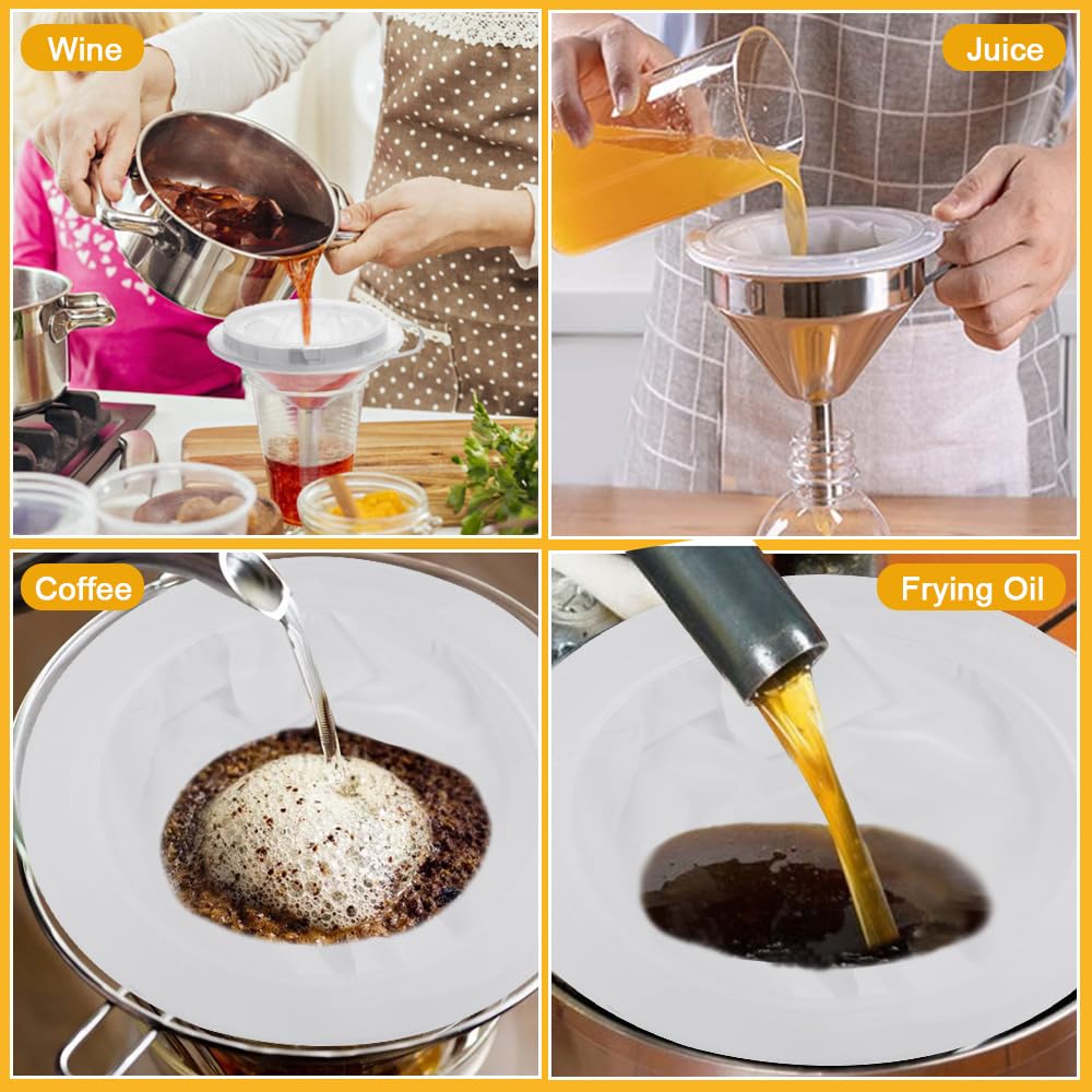 4 Filtri In Nylon Per Liquori E Alimenti | 300 Maglie | Diametro 13 Cm | Per Filtrazione Secondaria - Foto 13