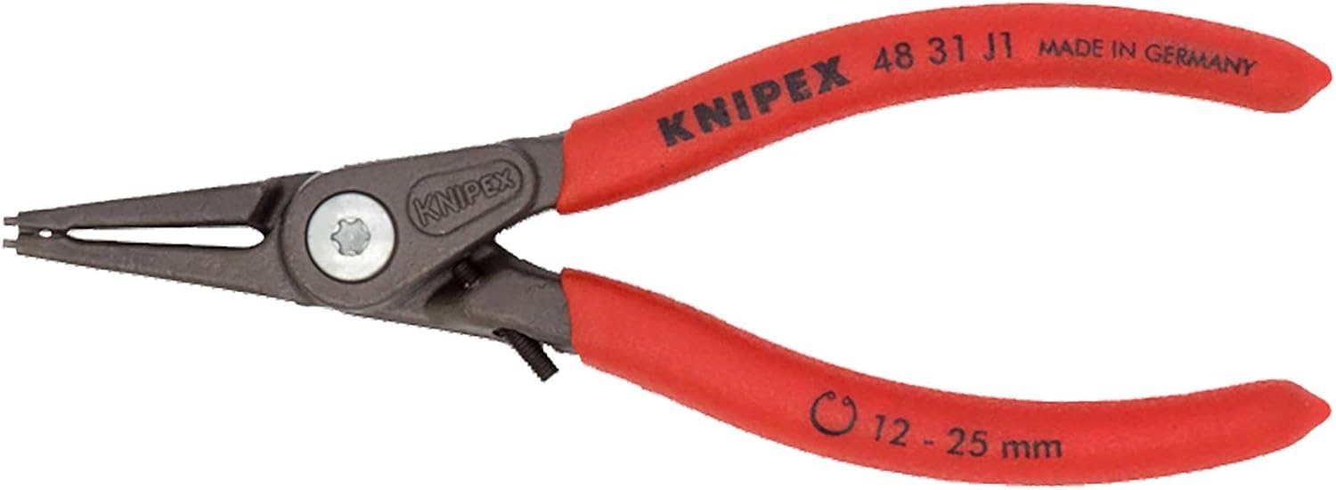 KNIPEX Tools 48 31 J1 Precision Circlip Snap-Ring Pliers with Limiter, Internal Straight