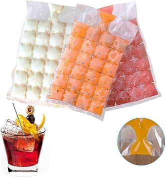 Kyrotech 20 Adet Buz K p  Torbas  Seti Kendinden S zd rmaz Pratik Buz Kal b , Toplam 480 Buz K p  Kapasitesi, Su, Kokteyl, Meyve Suyu ve So uk  ecekler  in Tek Kullan ml k Buz Torbas