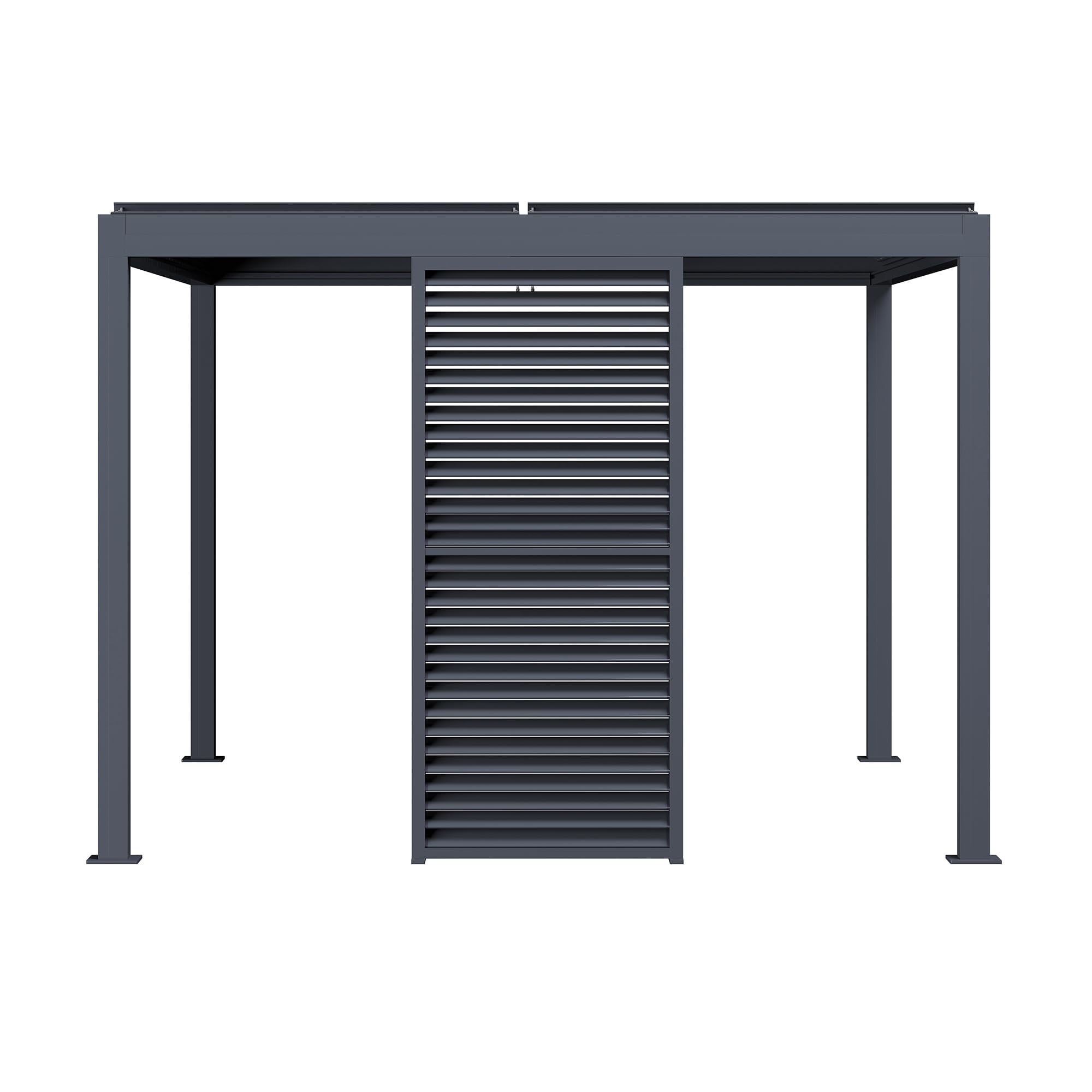 PURPLE LEAF Lamellenpergola Zubehör BY-AS, 1er-Set Alu Feste Horizontale Lamellenwand Paneel, für 3 m Graue Lamellenwand, Lamellenpergola Nicht Enthalten, Grau