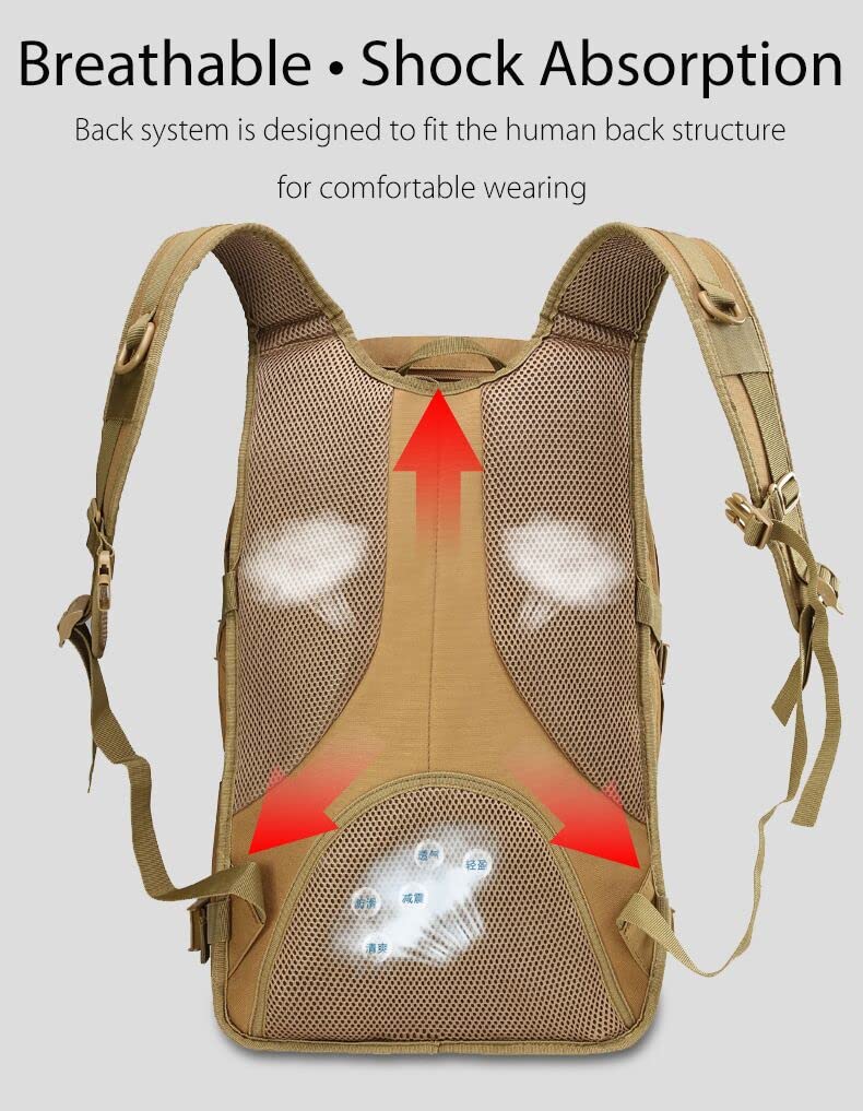 Taktischer Rucksack Tagesrucksack Militär-Fans Schultertasche Reisen Wandern Camping Outdoor-Sportausrüstung Laptop-Rucksack Range-Tasche (Armee-grün)